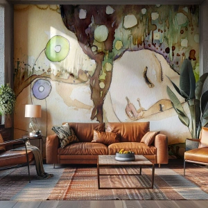 Fototapeta Standard Eco - Smaragdovo-fialový sen - Abstrakcia, Žena, Ilustračné - 350x256 cm