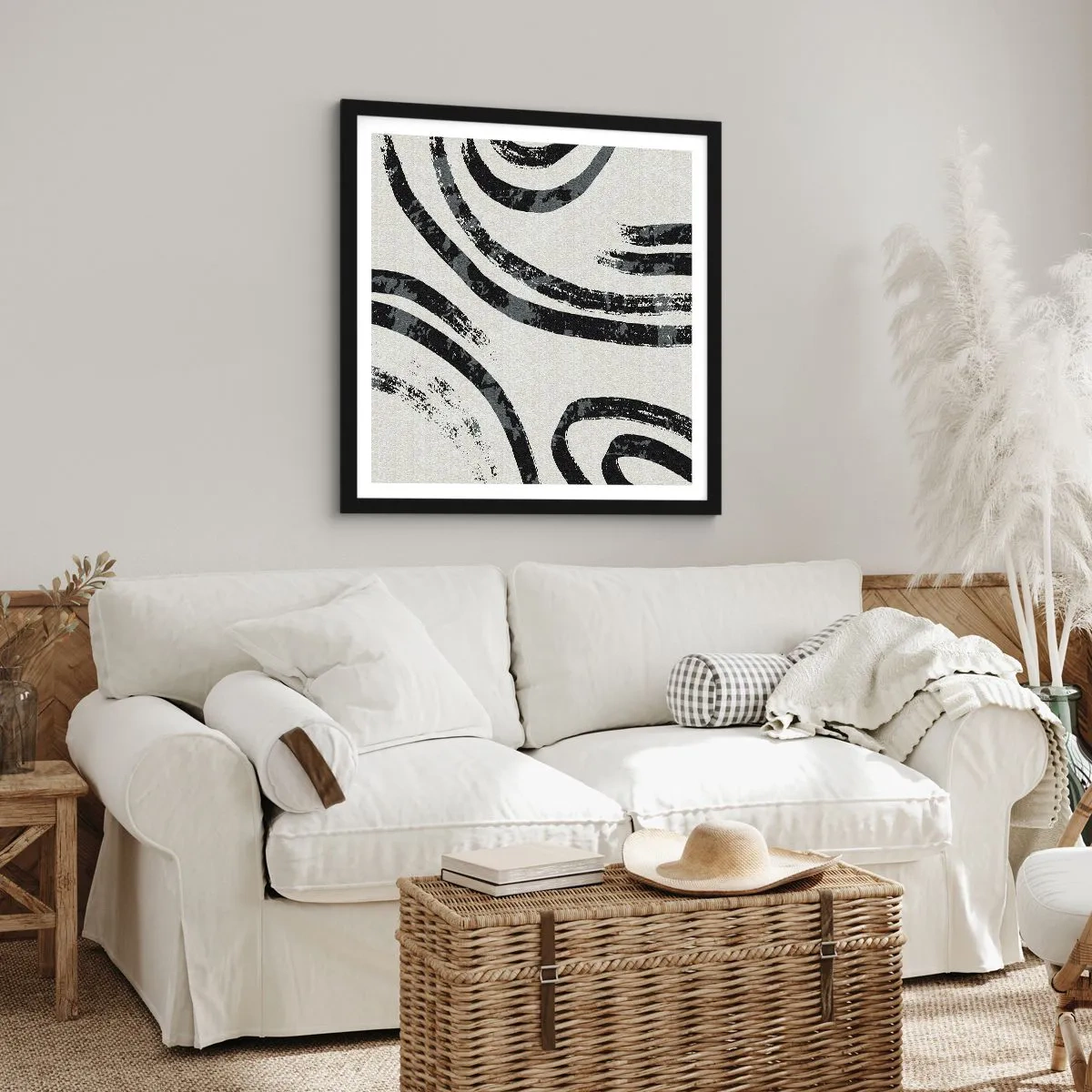 Plagát v čiernom ráme - Napoly zastavený - 60x60 cm