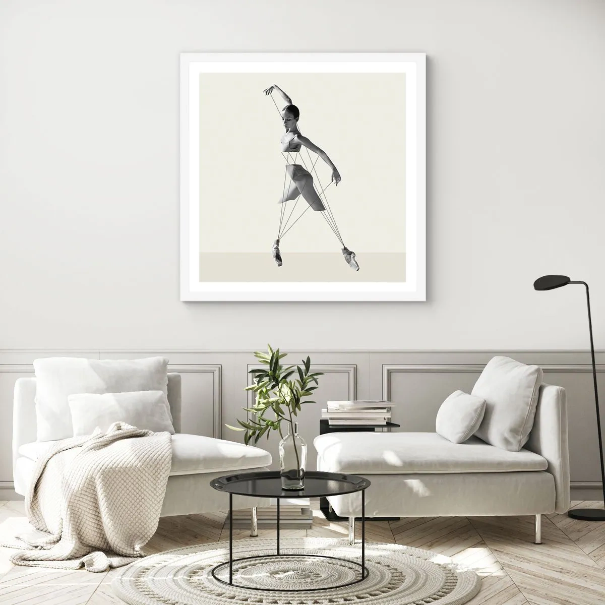 Plagát v bielom ráme - V divadle sveta - 30x30 cm