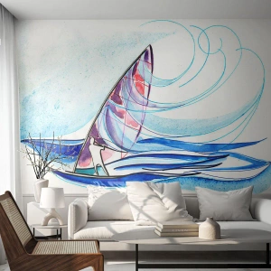 Fototapeta Standard Eco - S vetrom v rytme vĺn - Windsurfing, Šport, More - 300x210 cm