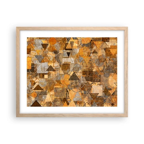 Plagát v ráme zo svetlého duba - Svet zachytený do tvaru - 50x40 cm
