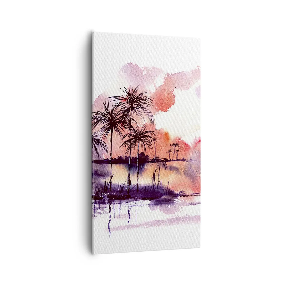 Obraz na plátne - Pokoj trópov v červenej - 55x100 cm