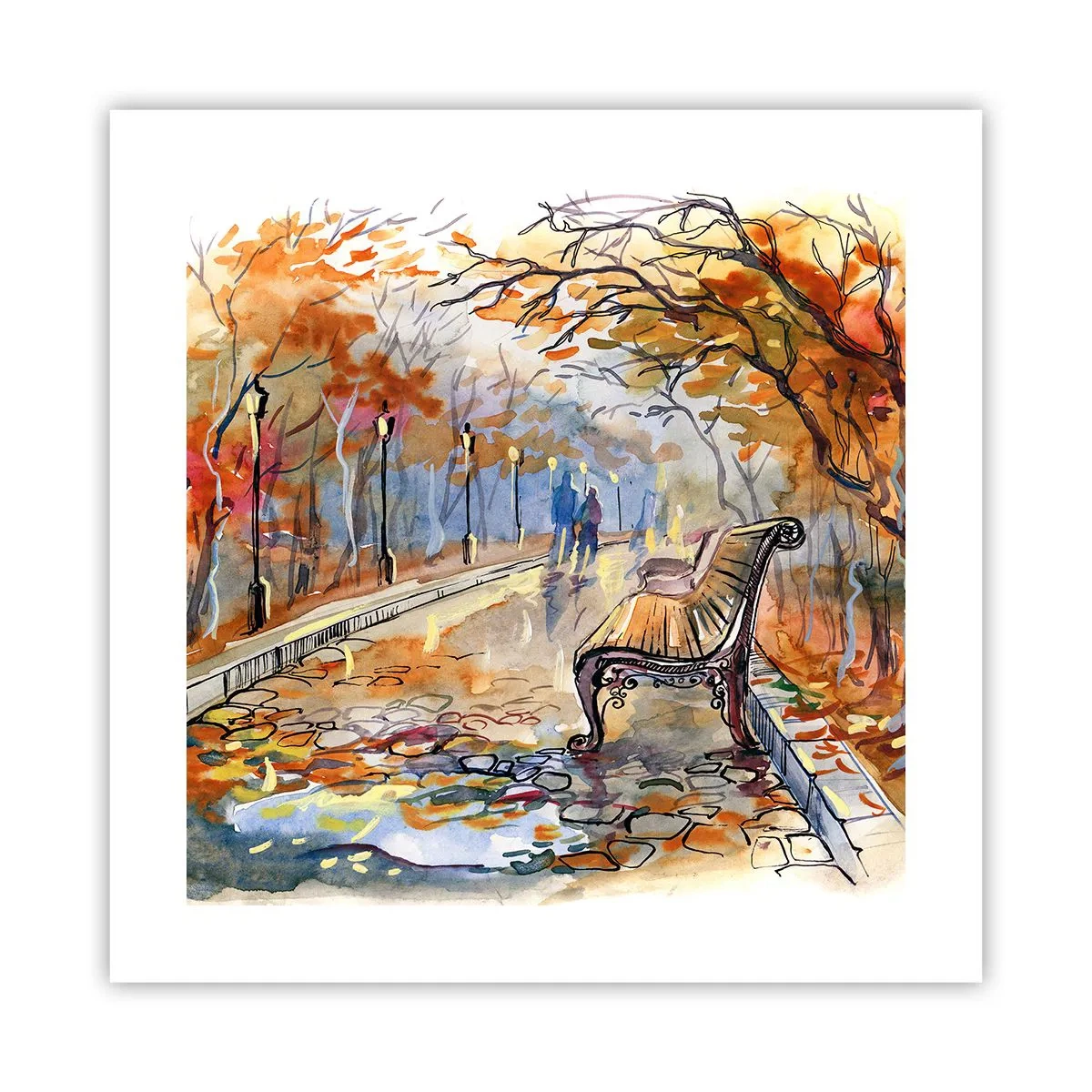Plagát - Spoločne putovať jeseňou - 40x40 cm