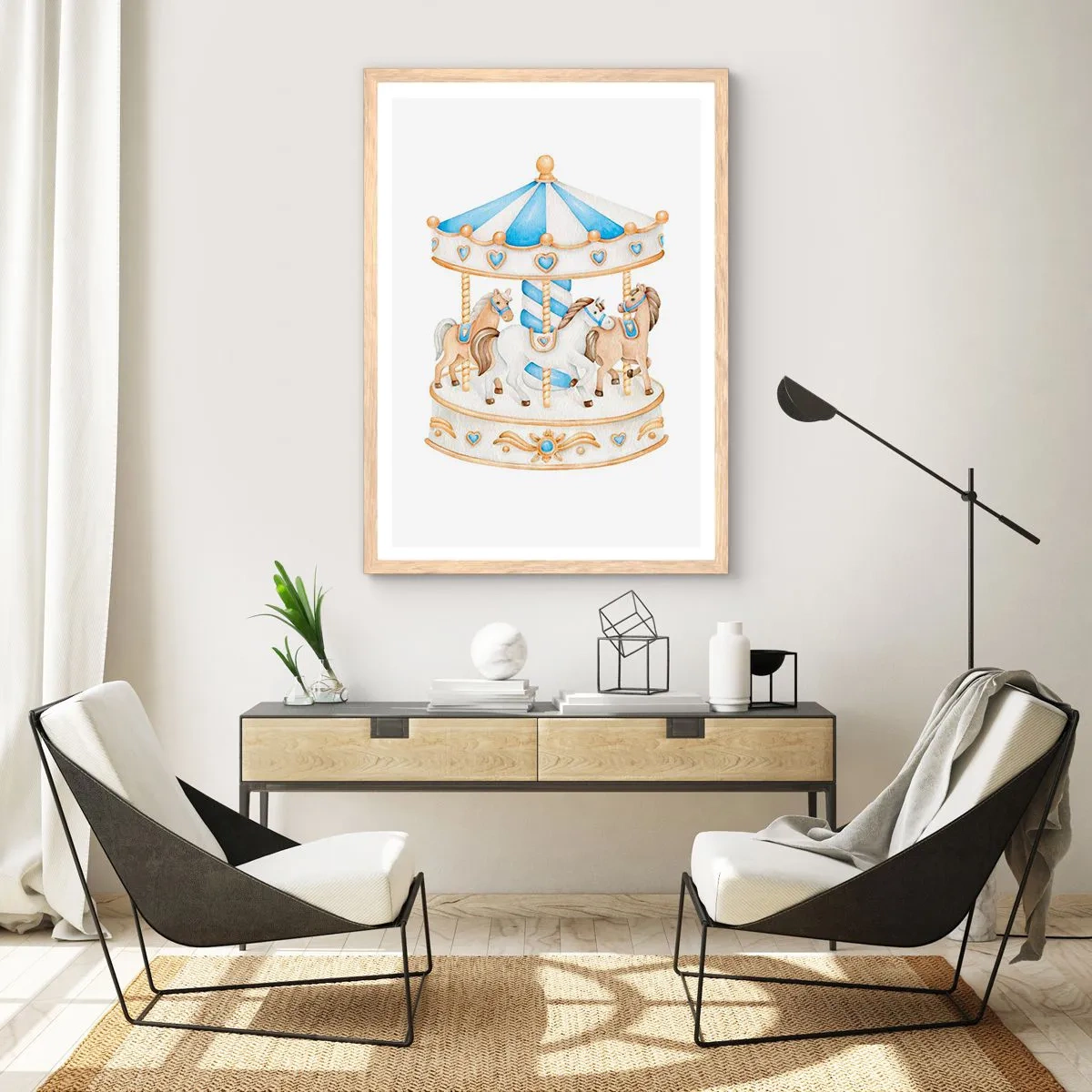 Plagát v ráme zo svetlého duba - Sladké detstvo - 50x70 cm