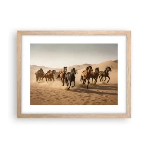 Plagát v ráme zo svetlého duba - Voľné ako vietor - 40x30 cm