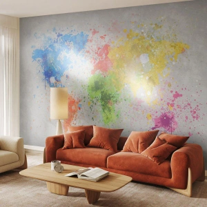 Fototapeta Premium Canvas - Všetky farby sveta - Mapa sveta, kontinentov, Cestuje - 300x210 cm