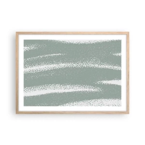 Plagát v ráme zo svetlého duba - Abstrakcia v zimnom štýle - 70x50 cm
