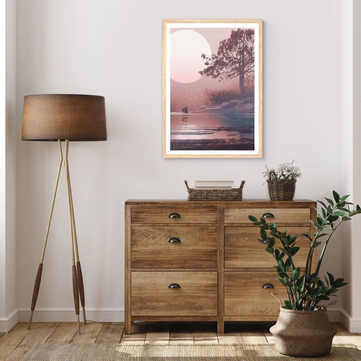 Plagát v ráme zo svetlého duba - Nočné zázraky - 70x100 cm