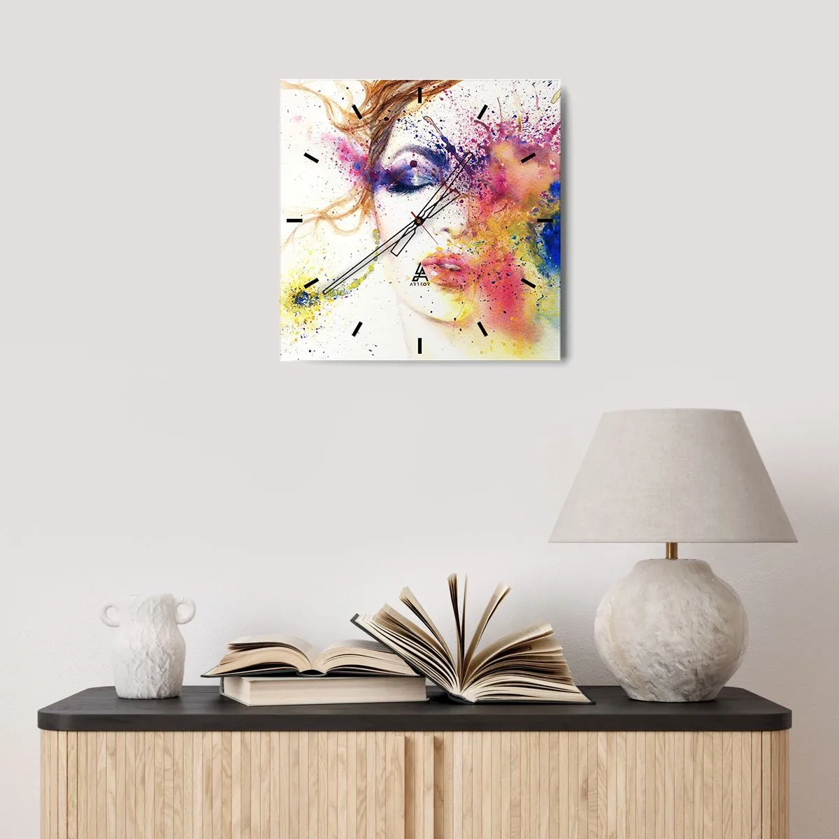 Nástenné hodiny - Dúhové závraty - 40x40 cm