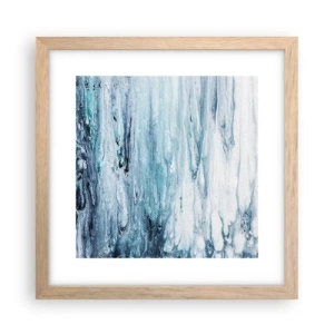 Plagát v ráme zo svetlého duba - Modré cencúle - 30x30 cm