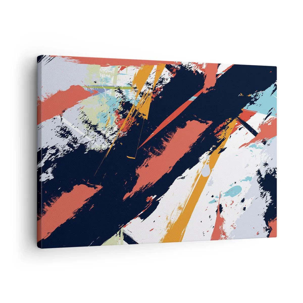 Obraz na plátne - Abstraktné ťahy štetcom v žiarivých farbách - 70x50cm - Dynamická kompozícia - Moderná nástenná dekorácia do obývacej izby a spálne ARTTOR