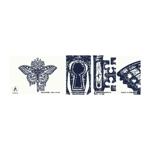 Vzorka Fototapeta Standard Eco - Všetky tajomstvá srdca - Abstrakcia, Motýľ, kľúč - 100x30 cm