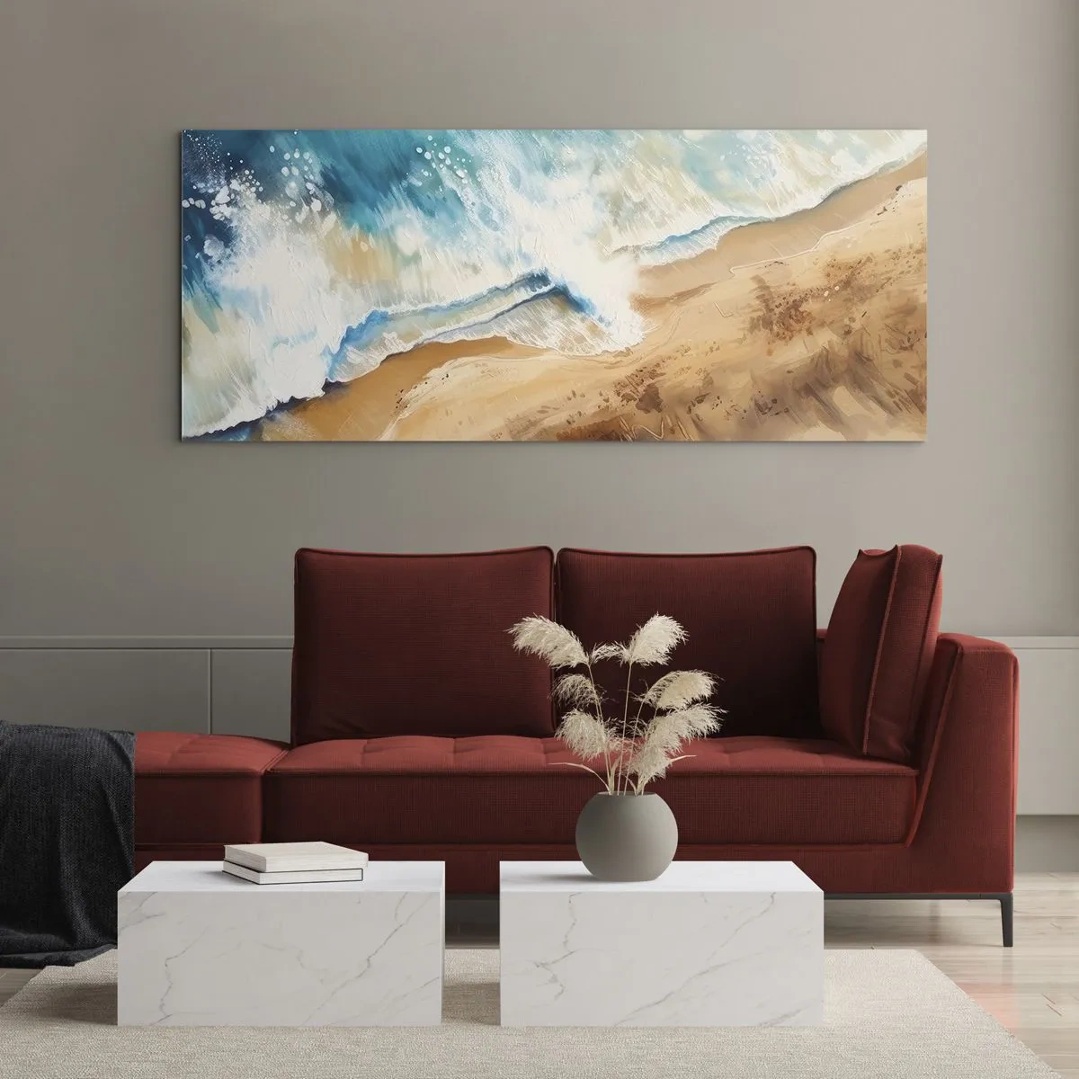 Obraz na skle - Vlna, ktorá sa vracia - 100x40 cm