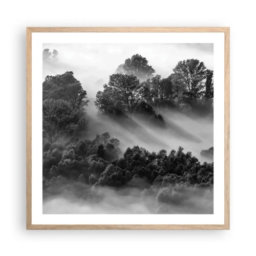Plagát v ráme zo svetlého duba - Prebúdzanie zo spánku - 60x60 cm