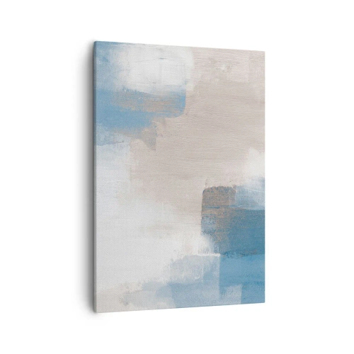 Obraz na plátne - Ružová abstrakcia za modrým závojom - 50x70 cm