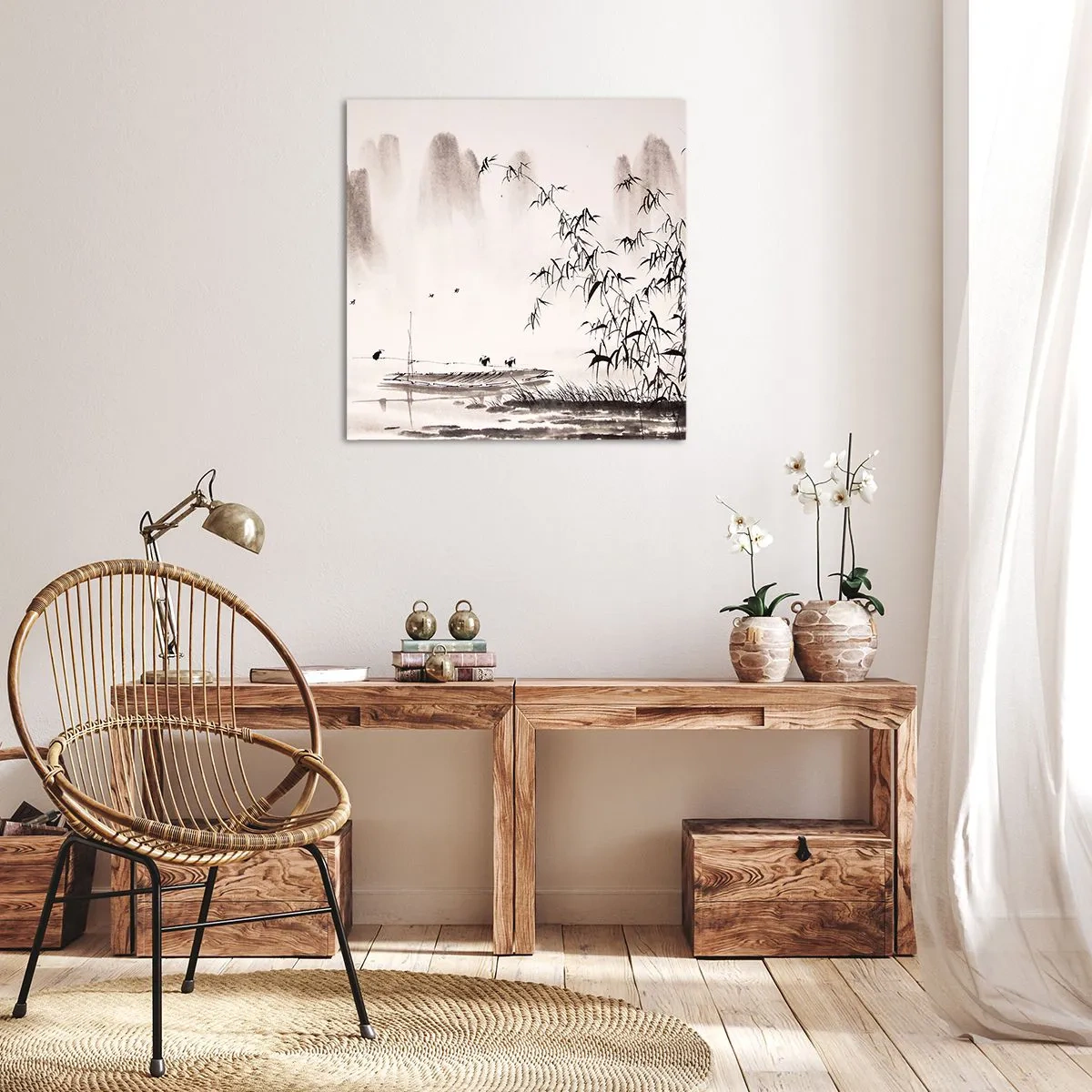 Obraz na plátne - Pokoj ryžových polí - 40x40 cm