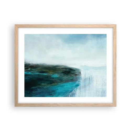 Plagát v ráme zo svetlého duba - Námorná abstrakcia - 50x40 cm