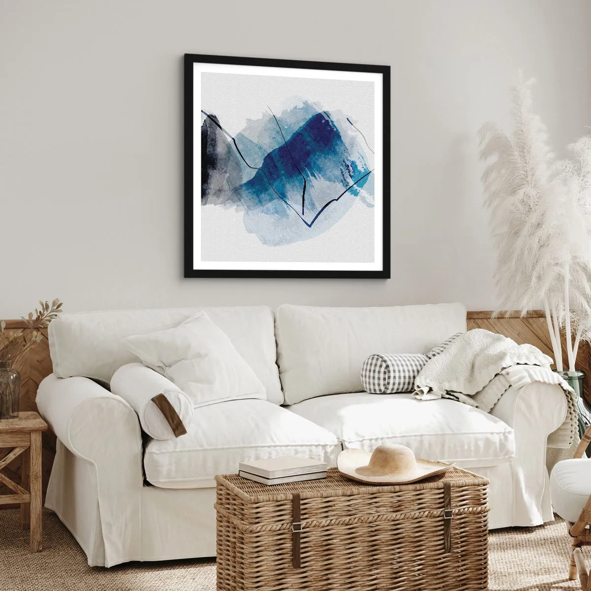 Plagát v čiernom ráme - Ľadová hora - 50x50 cm