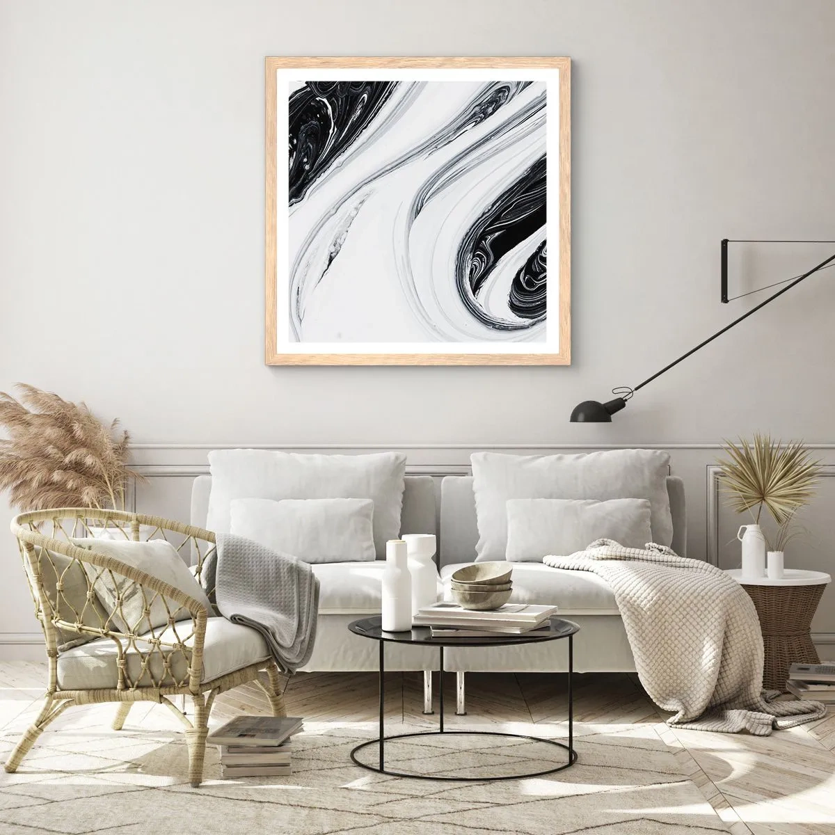 Plagát v ráme zo svetlého duba - Spojenie protikladov - 50x50 cm