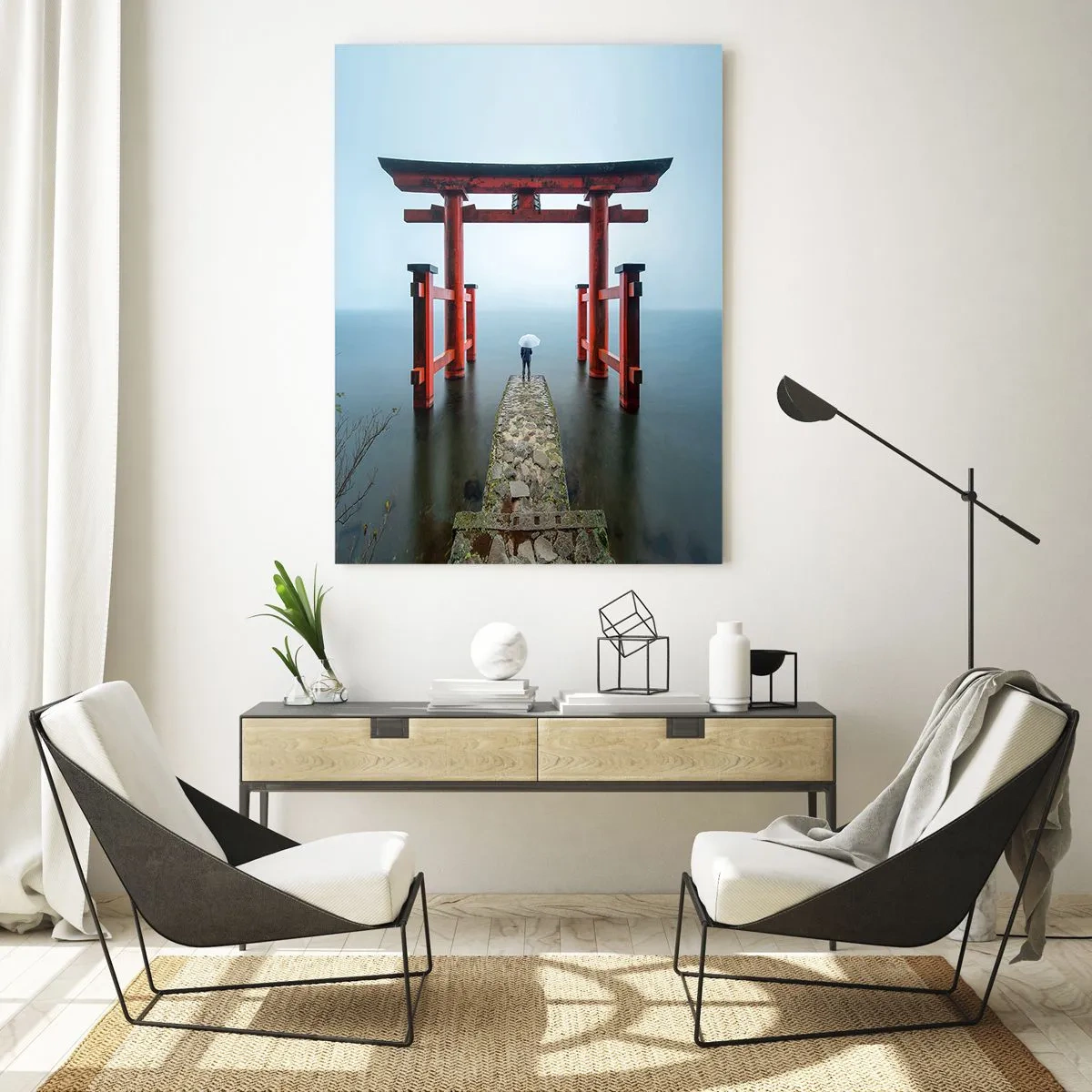 Obraz na skle - Japonské zamyslenie - 80x120 cm