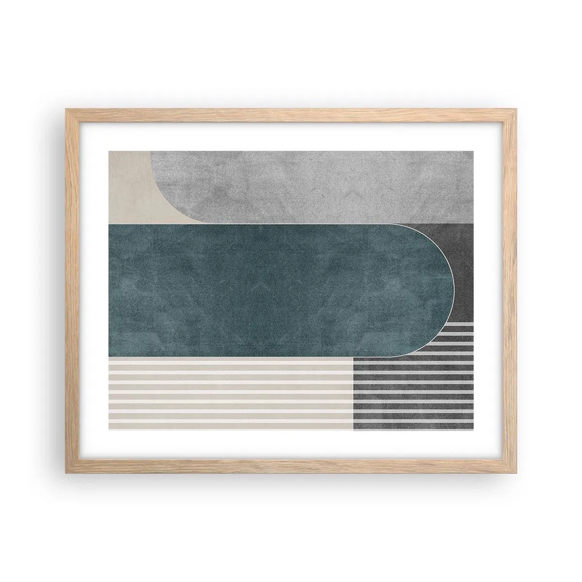 Plagát v ráme zo svetlého duba - Kompozícia na úrovni - 50x40 cm
