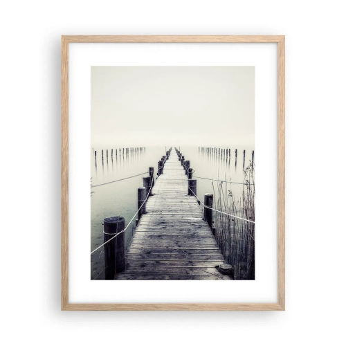 Plagát v ráme zo svetlého duba - Ponor sa do pokoja - 40x50 cm