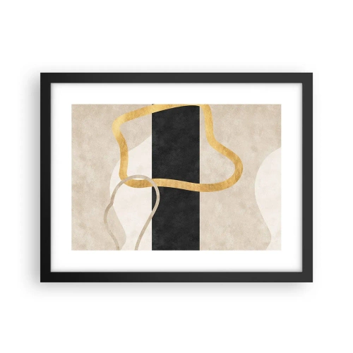 Plagát v čiernom ráme - Tvary v slučke - 40x30 cm