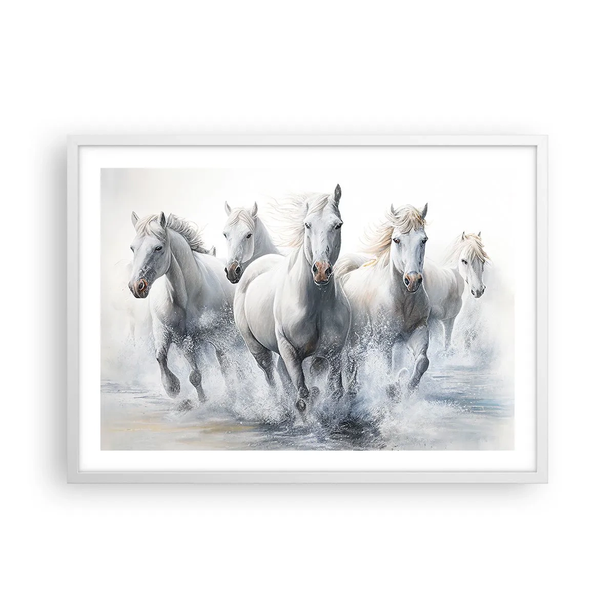 Plagát v bielom ráme - Biela mágia - 70x50 cm