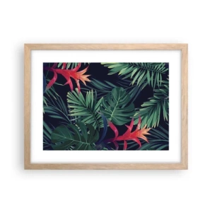 Plagát v ráme zo svetlého duba - Vzplanúť v zelenom - 40x30 cm