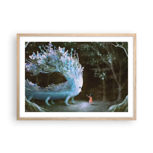 Plagát v ráme zo svetlého duba - Fantastické stretnutie - 70x50 cm