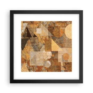Plagát v čiernom ráme - Kubistické bronzové štúdium - 30x30 cm