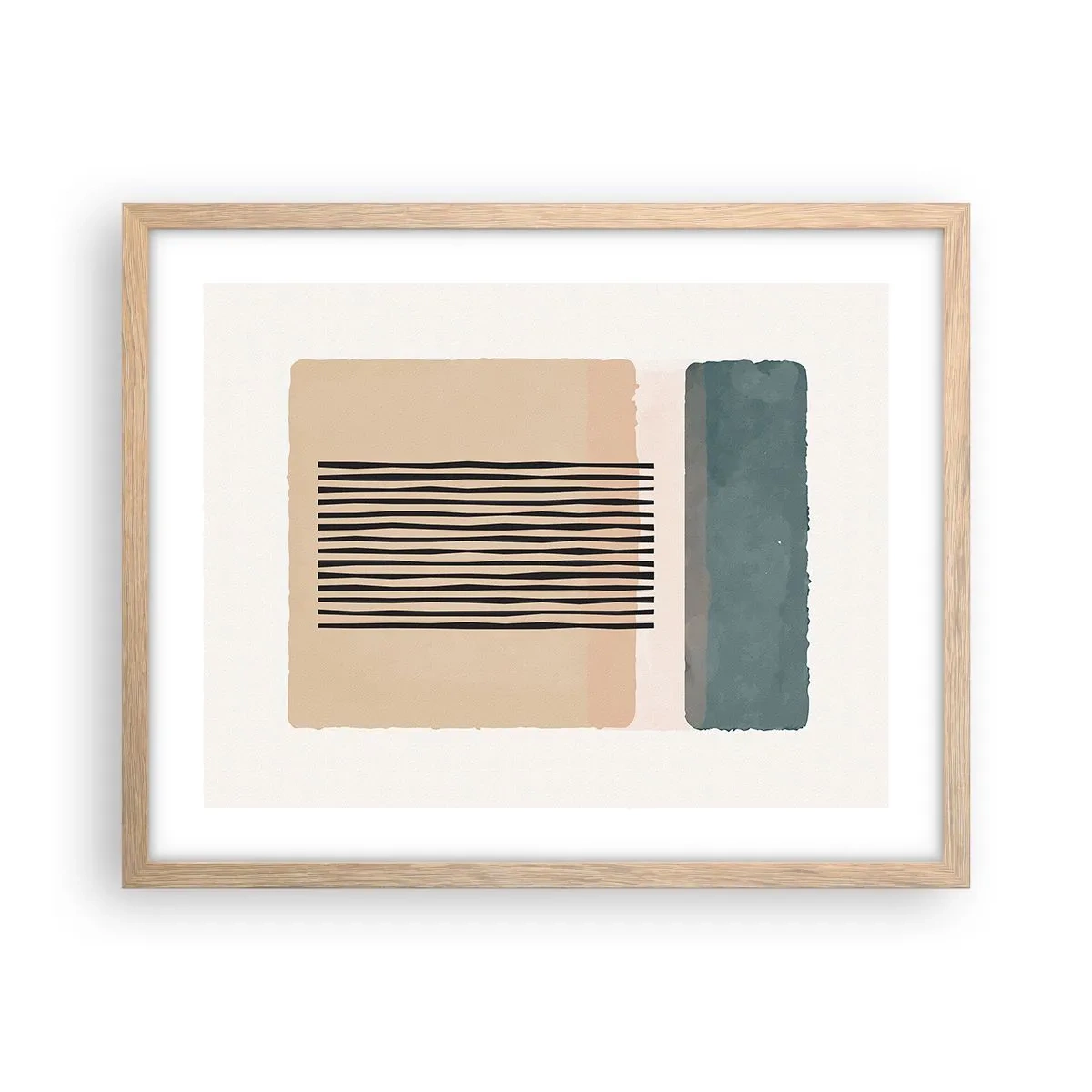 Plagát v ráme zo svetlého duba - Všetko v poriadku - 50x40 cm