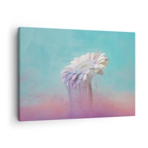 Obraz na plátne - Pastelová gerbera s efektom rozmazania - 70x50cm - Záhrobia kvetín - Moderná nástenná dekorácia do obývacej izby a spálne ARTTOR