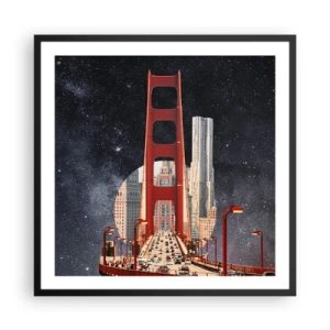 Plagát v čiernom ráme - Vždy v centre - 60x60 cm