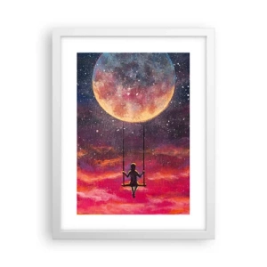 Plagát v bielom ráme - Stavať si vzdušné zámky - 30x40 cm