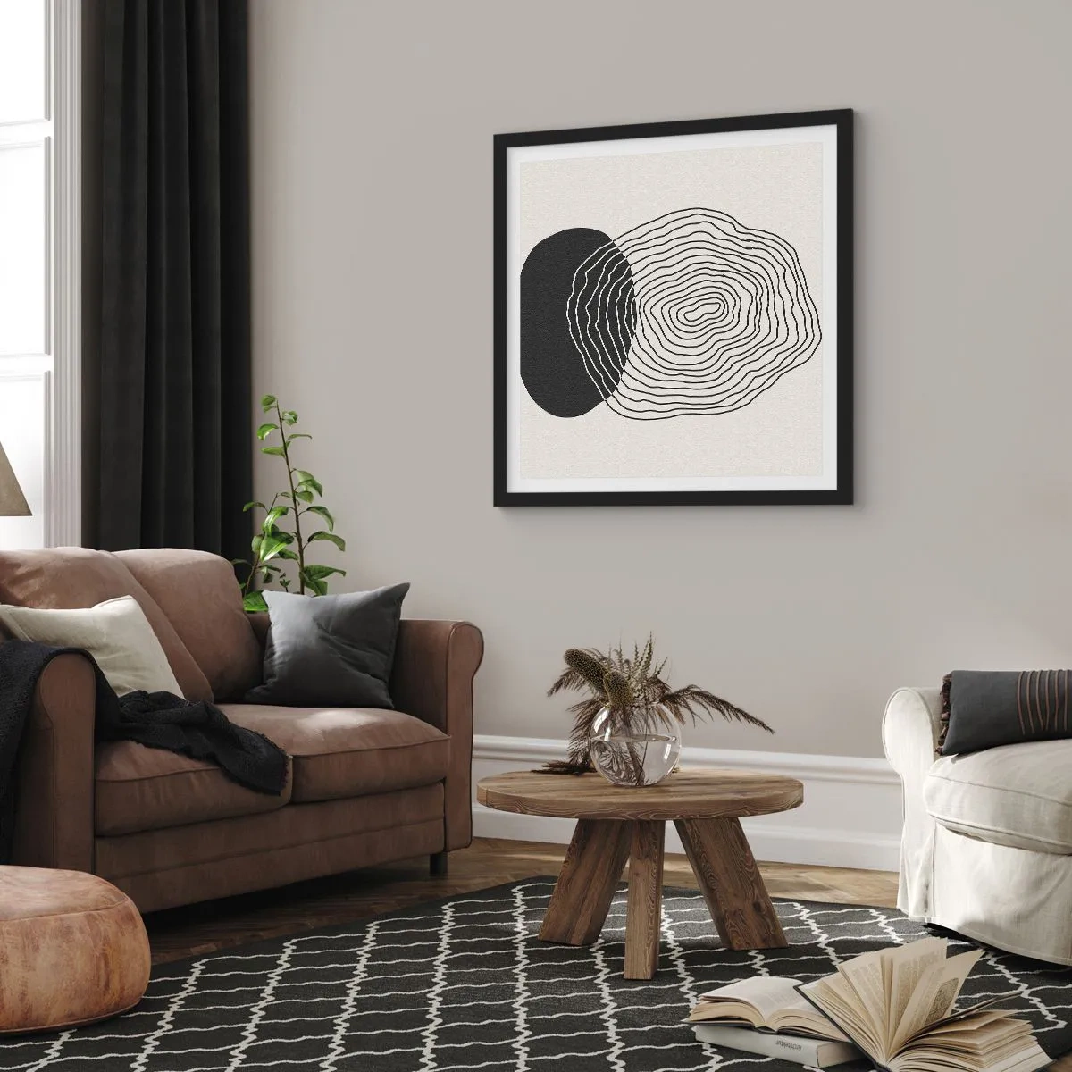 Plagát v čiernom ráme - Trvanie a kmitanie - 40x40 cm