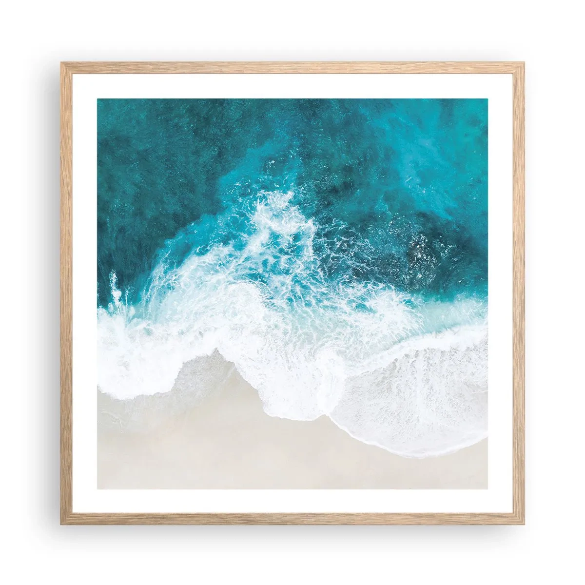 Plagát v ráme zo svetlého duba - Prirodzené pohladenie - 60x60 cm