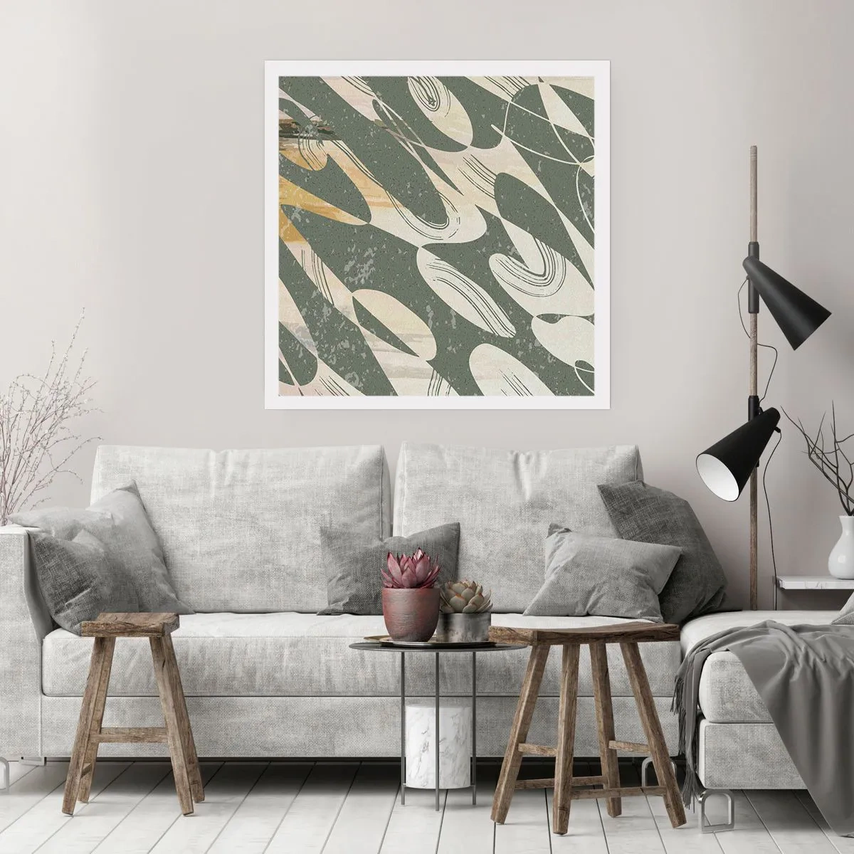 Plagát - Rytmizovaná abstrakcia - 40x40 cm