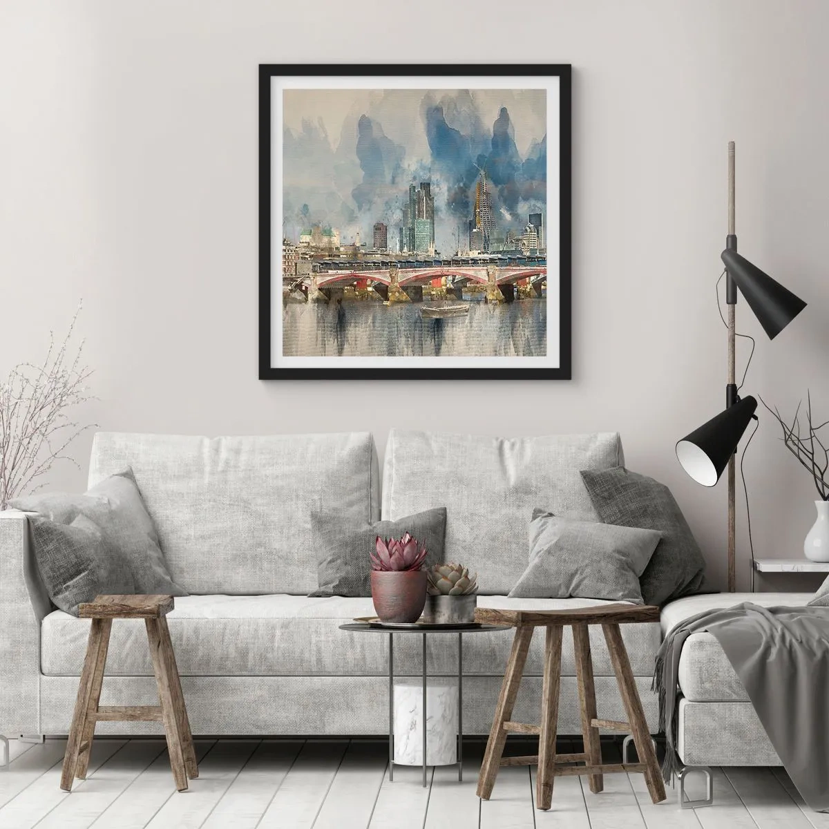 Plagát v čiernom ráme - Londýn v celej svojej kráse - 30x30 cm