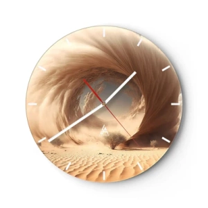 Nástenné hodiny - Púštna krajina s víriacou portálovou štruktúrou - 30x30cm - Otvorený portál - Moderná nástenná dekorácia do obývacej izby, kuchyne a spálne ARTTOR