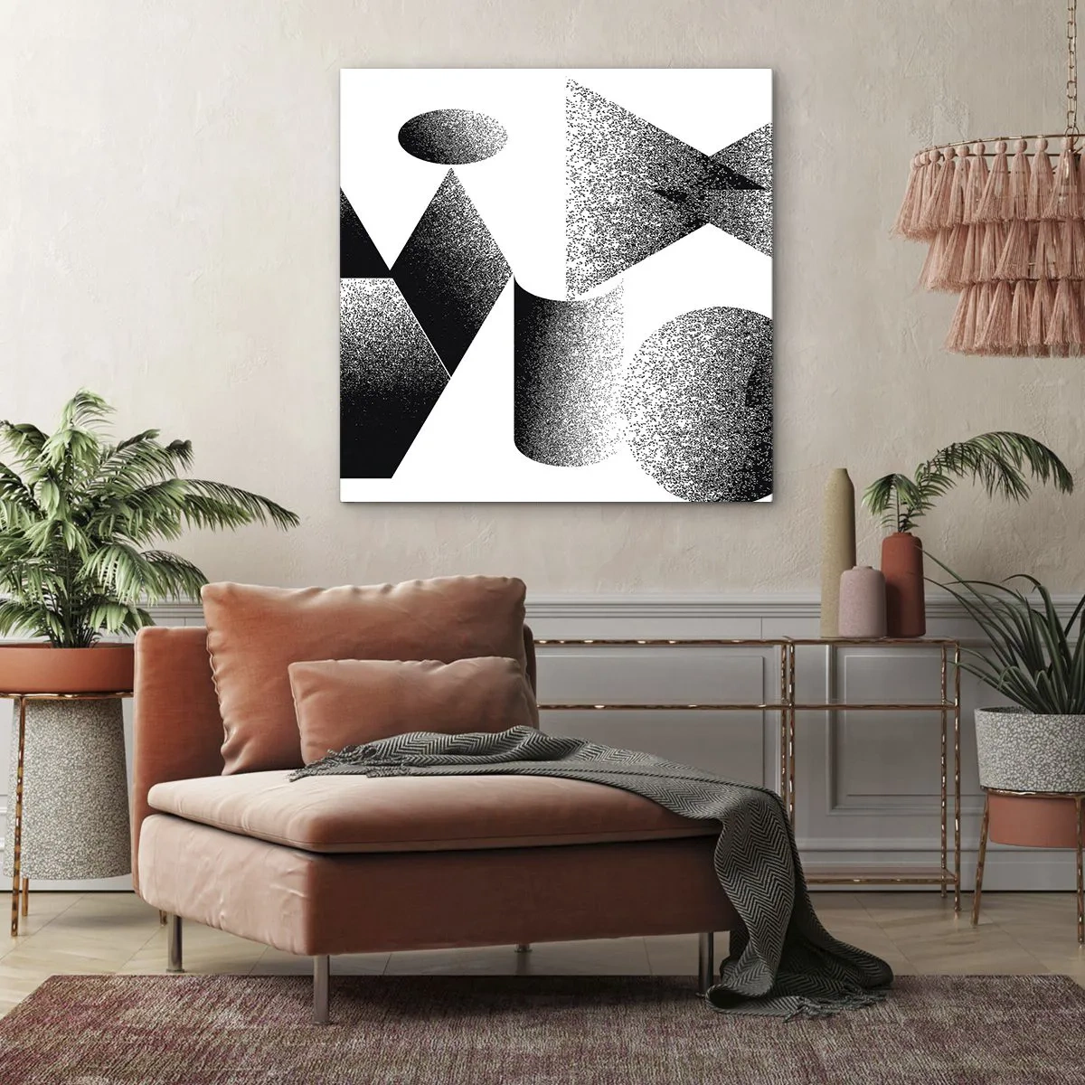 Obraz na plátne - Uhly a ovály - 60x60 cm