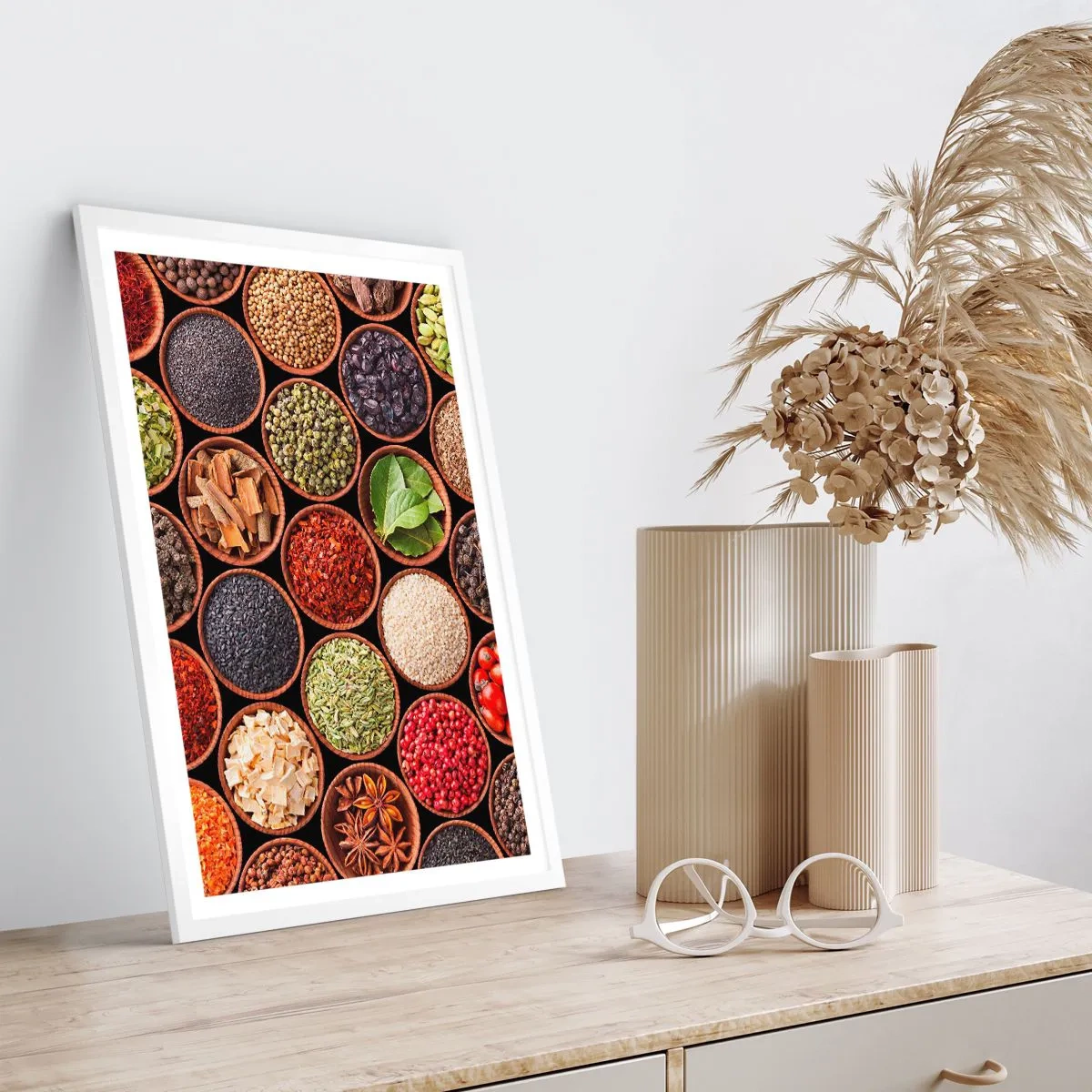 Plagát v bielom ráme - Všetky chute sveta - 30x40 cm