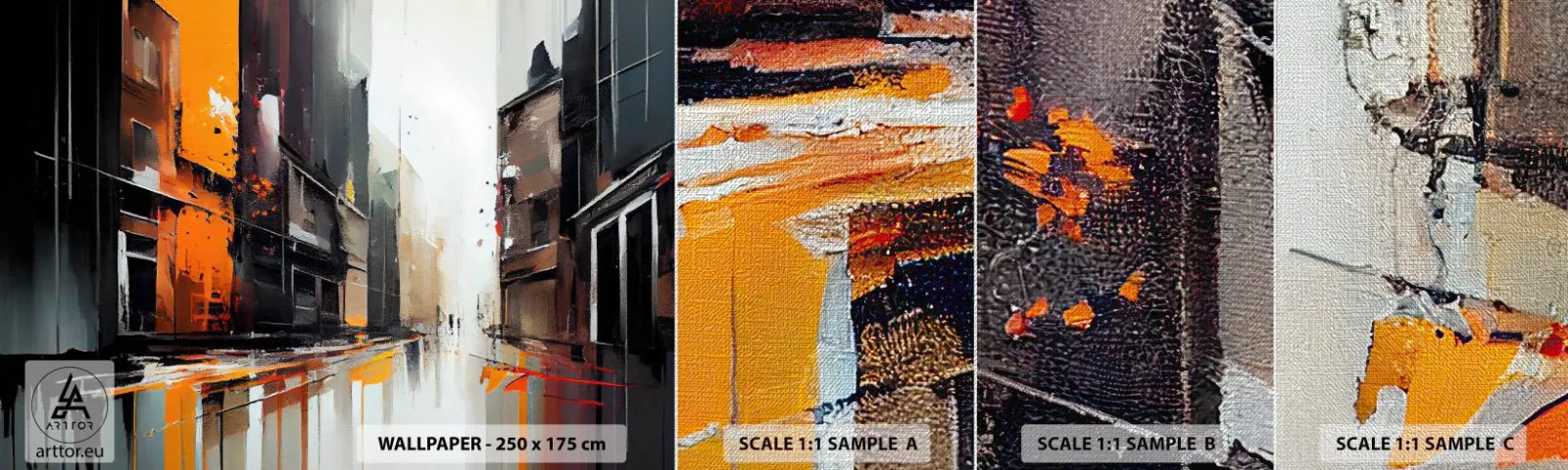 Vzorka fototapety Premium Canvas - Daždivý deň - Architektúra, Moderné umenie, Mesto - 100x30 cm