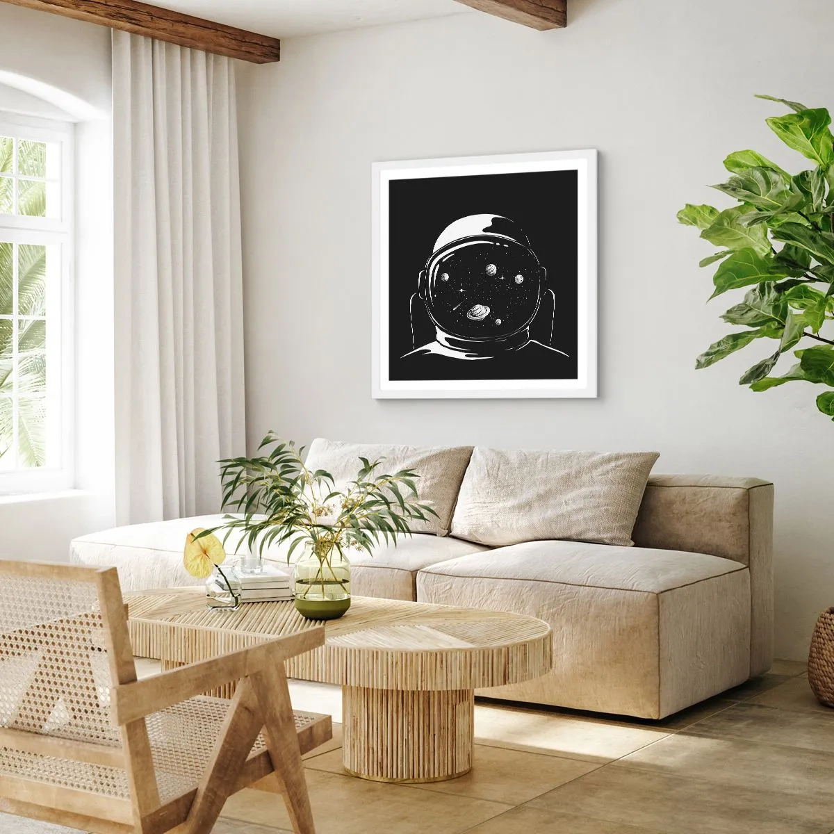 Plagát v bielom ráme - Skvelý výhľad - 40x40 cm