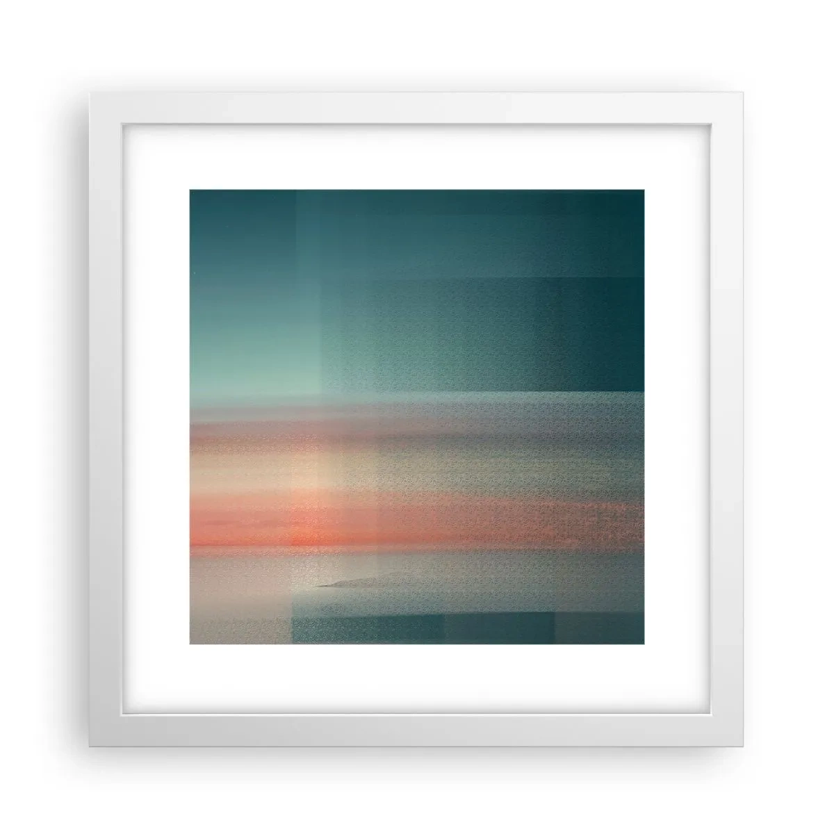 Plagát v bielom ráme - Abstrakcia: vlny svetla - 30x30 cm