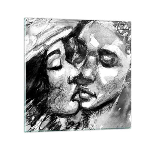 Obraz na skle - Nežný okamih - 40x40 cm