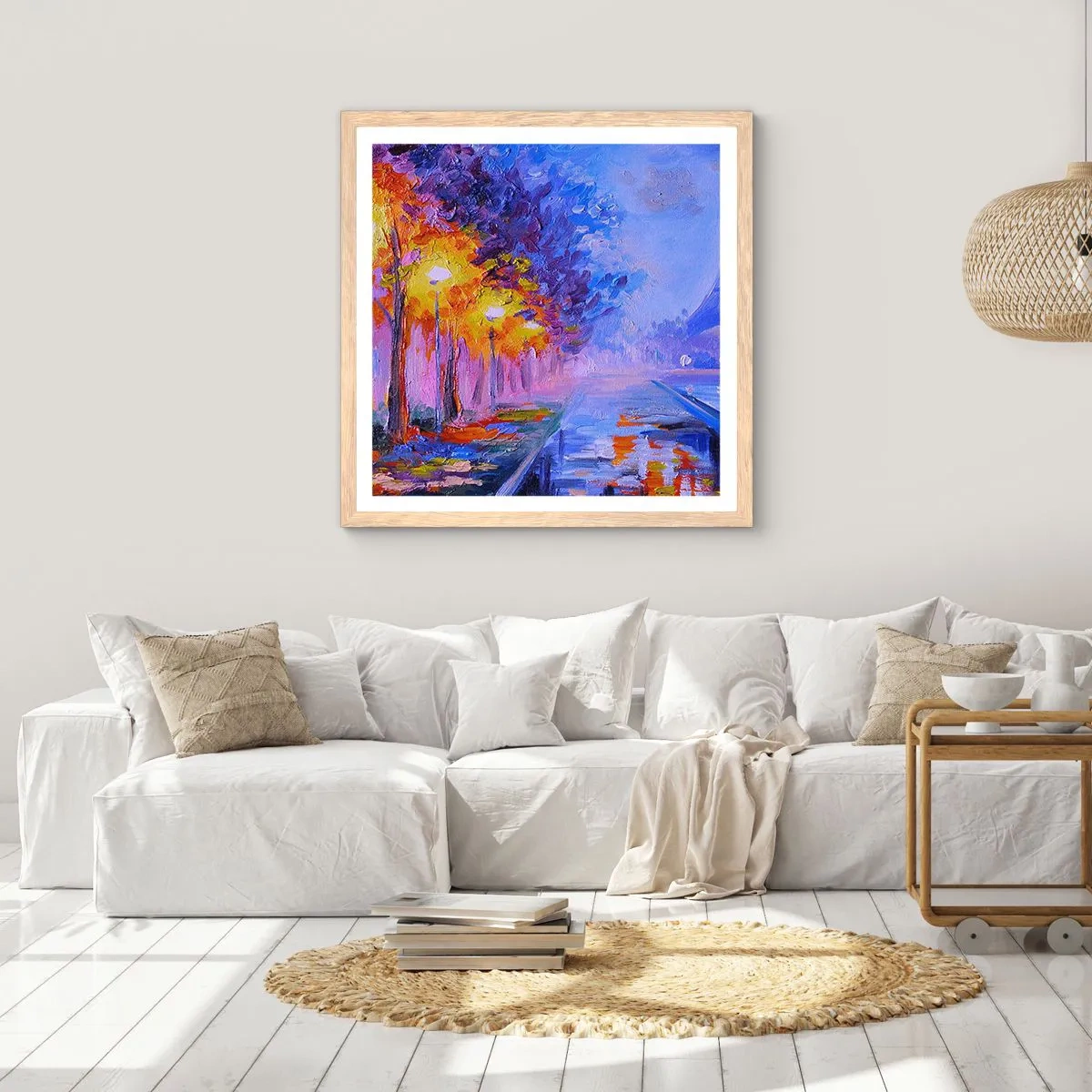 Plagát v ráme zo svetlého duba - Prechádzka snov - 60x60 cm