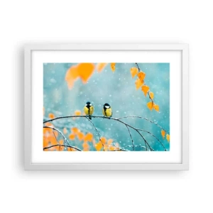 Plagát v bielom ráme - Vtáčie klebety - 40x30 cm