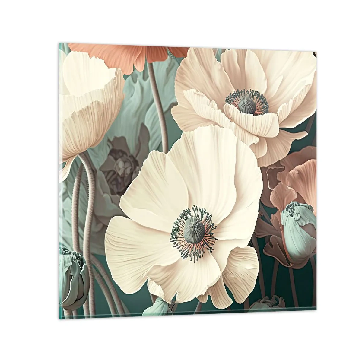 Obraz na skle - Šepot makov - 70x70 cm