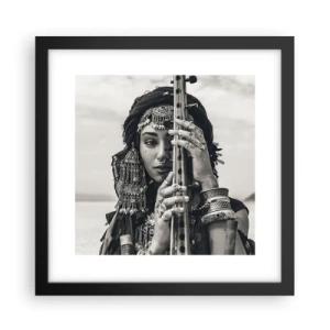 Plagát v čiernom ráme - Samotná hudba orientu - 30x30 cm